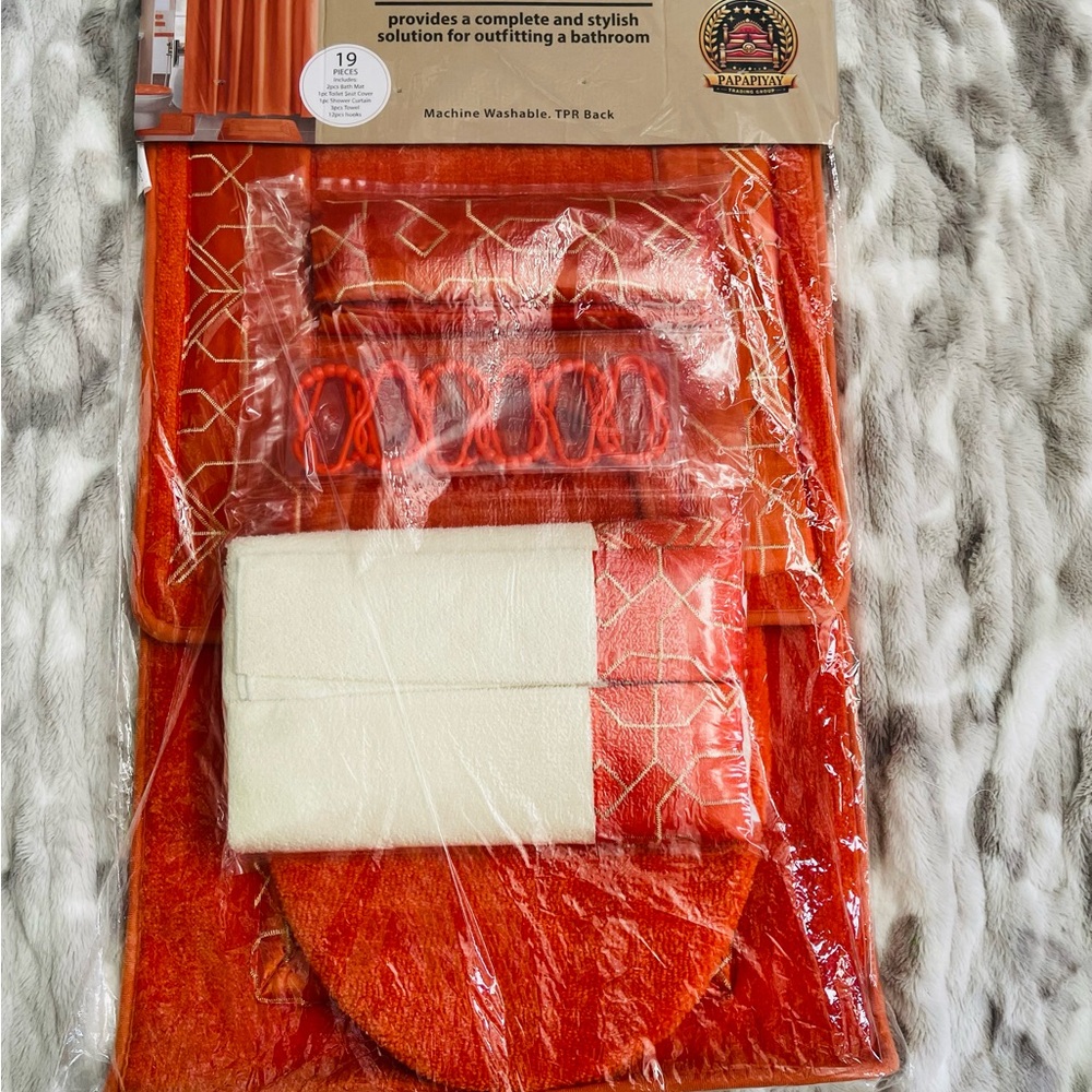 Orange Bathroom Set